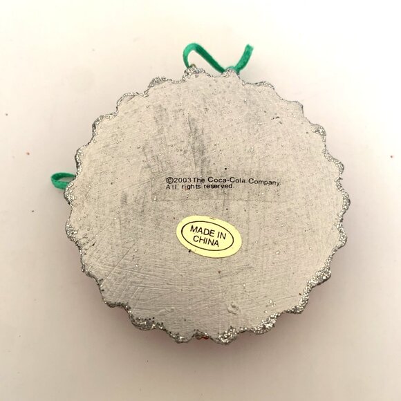 4 Coca-Cola Glitter Ornaments Diner Coke Can Bottle Cap Polar Bear Christmas Vtg - Picture 6 of 13